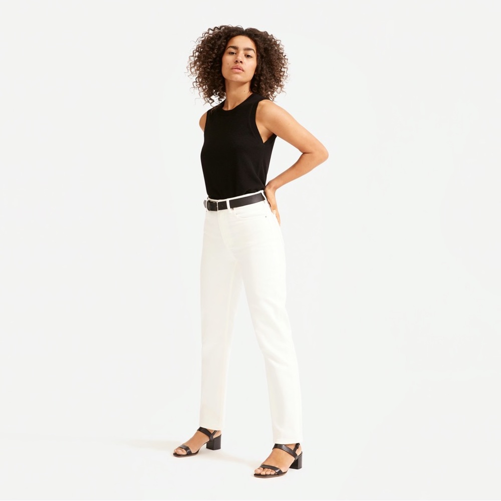 Everlane Straight White Jeans